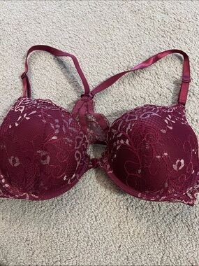 Prima Valentina Lace Underwire Push-Up Bra in Burgundy 36C
